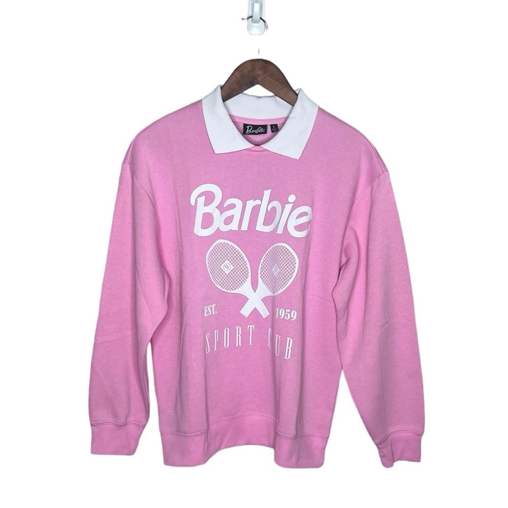 Rare Barbie Graphic Pink Collar Sweatshirt